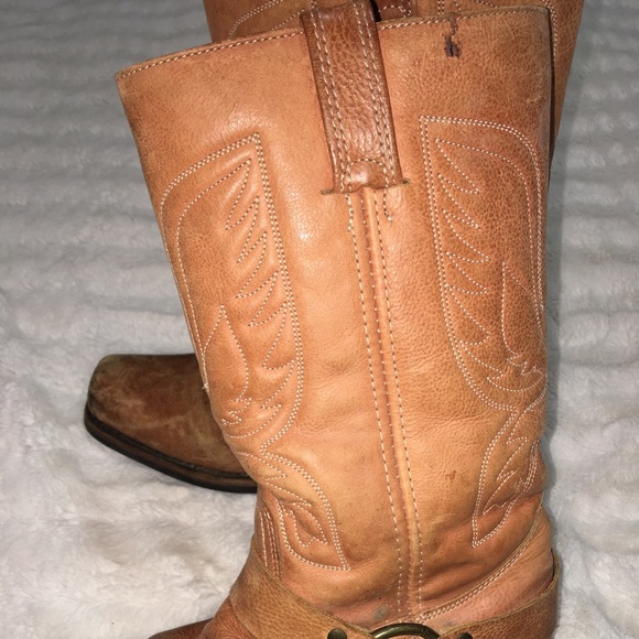 Frye RARE Vintage Coral Embroidered Eagle Phenix Rising Harness Riding Boot  8.5 - Picture 5 of 14